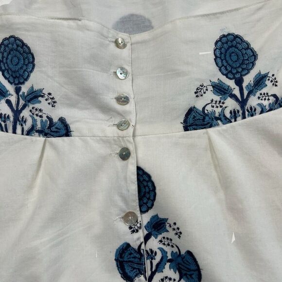 Neve & Noor NWT Elle Fleur De Saphir Midi Dress White and Blue Size XS - Picture 8 of 11